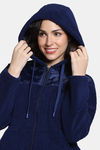 Zivame Winter Plum Sherpa Hoodie - Medieval Blue — thumbnail 6